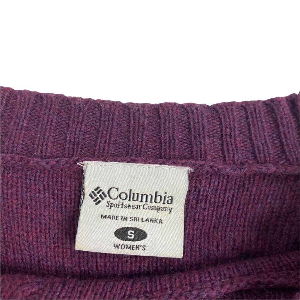 Columbia Womens Sweater Purple Long Sleeve Crew Neck Chunky Cable Knit Small S - Picture 4 of 9